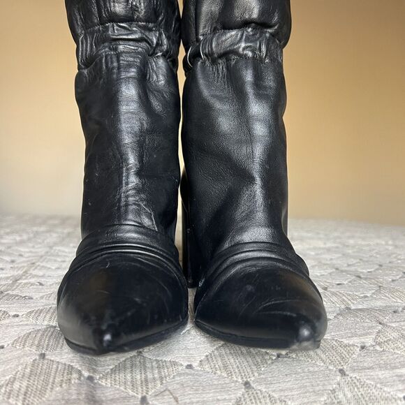 Zadig & Voltaire Paris Glimmer Black Leather Tall Heeled Boots Women 5.5 EU 36 - Picture 10 of 16